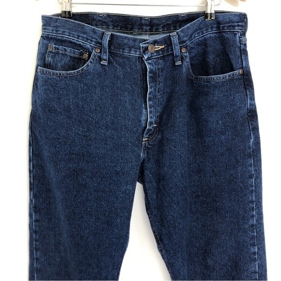 Wrangler Jeans Mens 34 29 Blue Dark Wash Regular Fit Denim Straight 100% Cotton - Picture 2 of 9